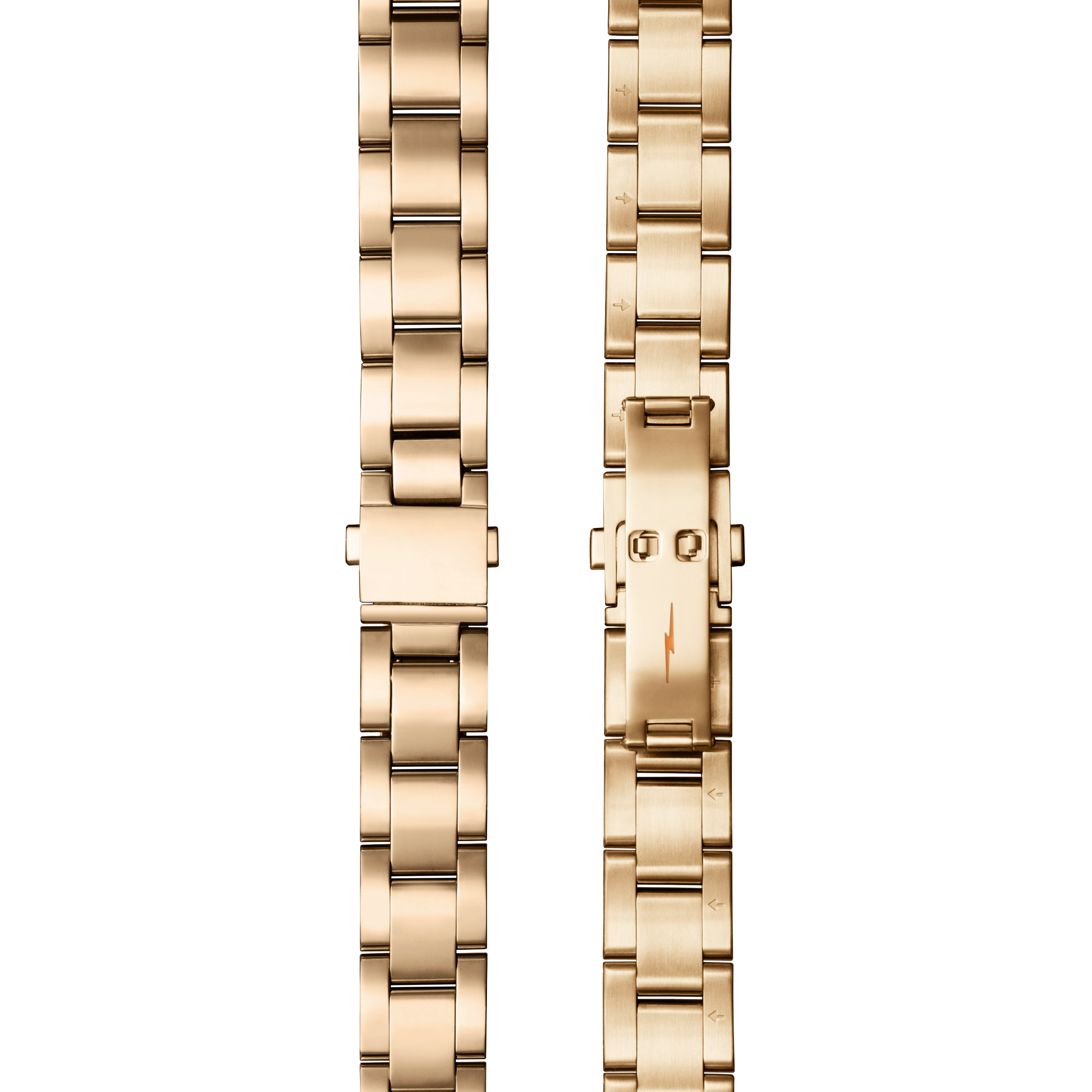 Bracelet: 18/13. Universal 3Link. Fold Over. PoPG - Brushed PVD Gold / Polished PVD Gold