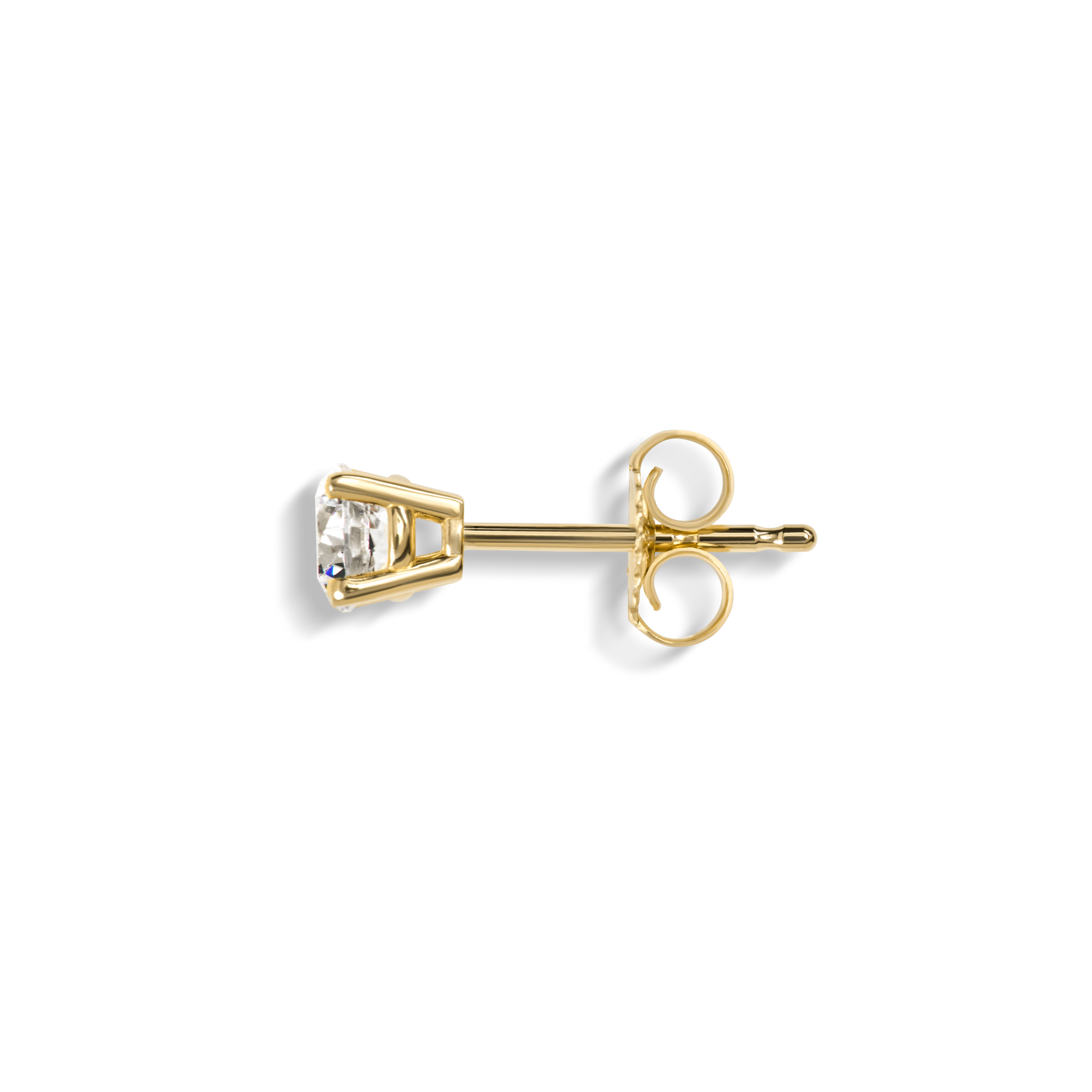 1/2 Carat Round Diamond Studs - Yellow Gold - Image 5