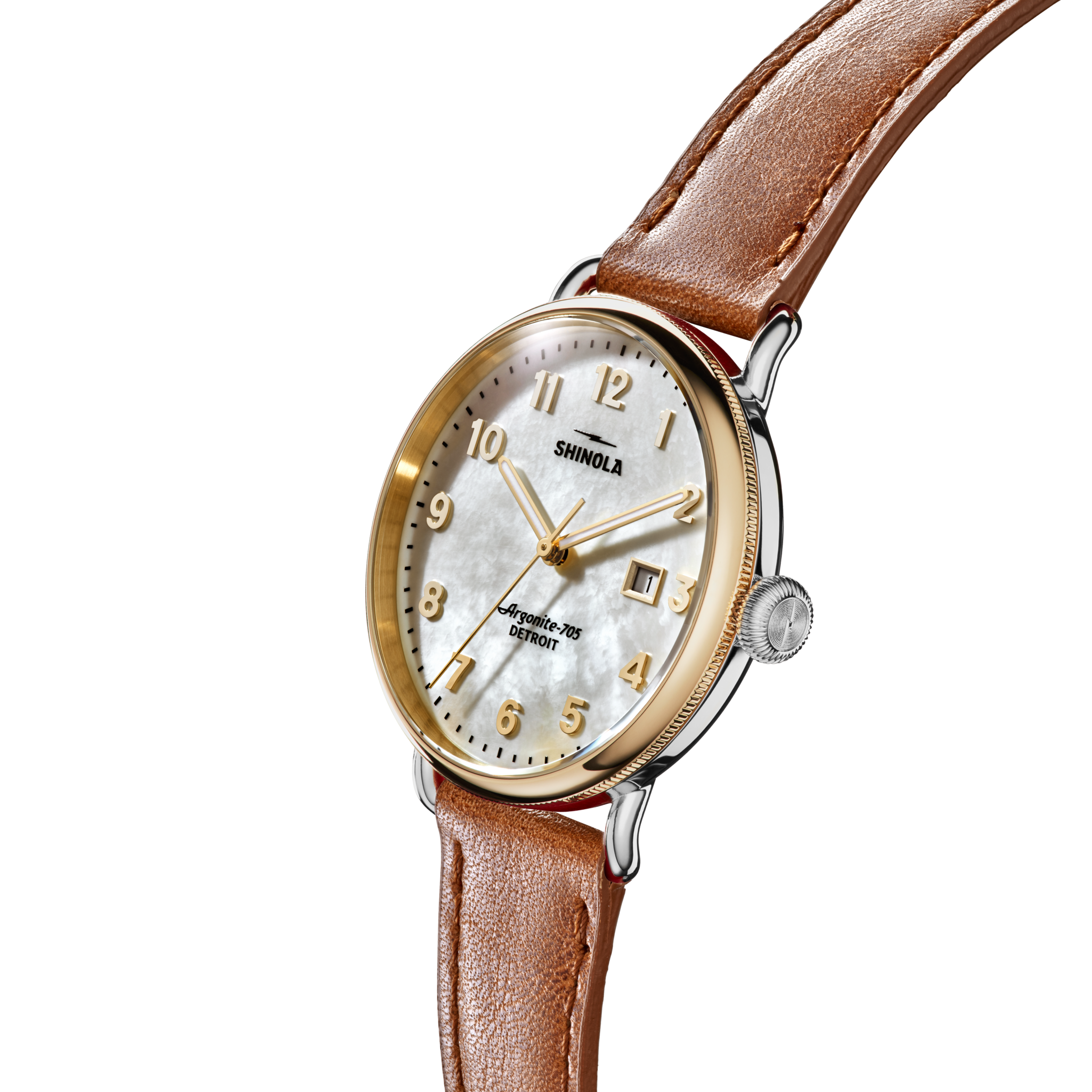 Canfield Watch - MOP Tan Leather Strap - Image 2