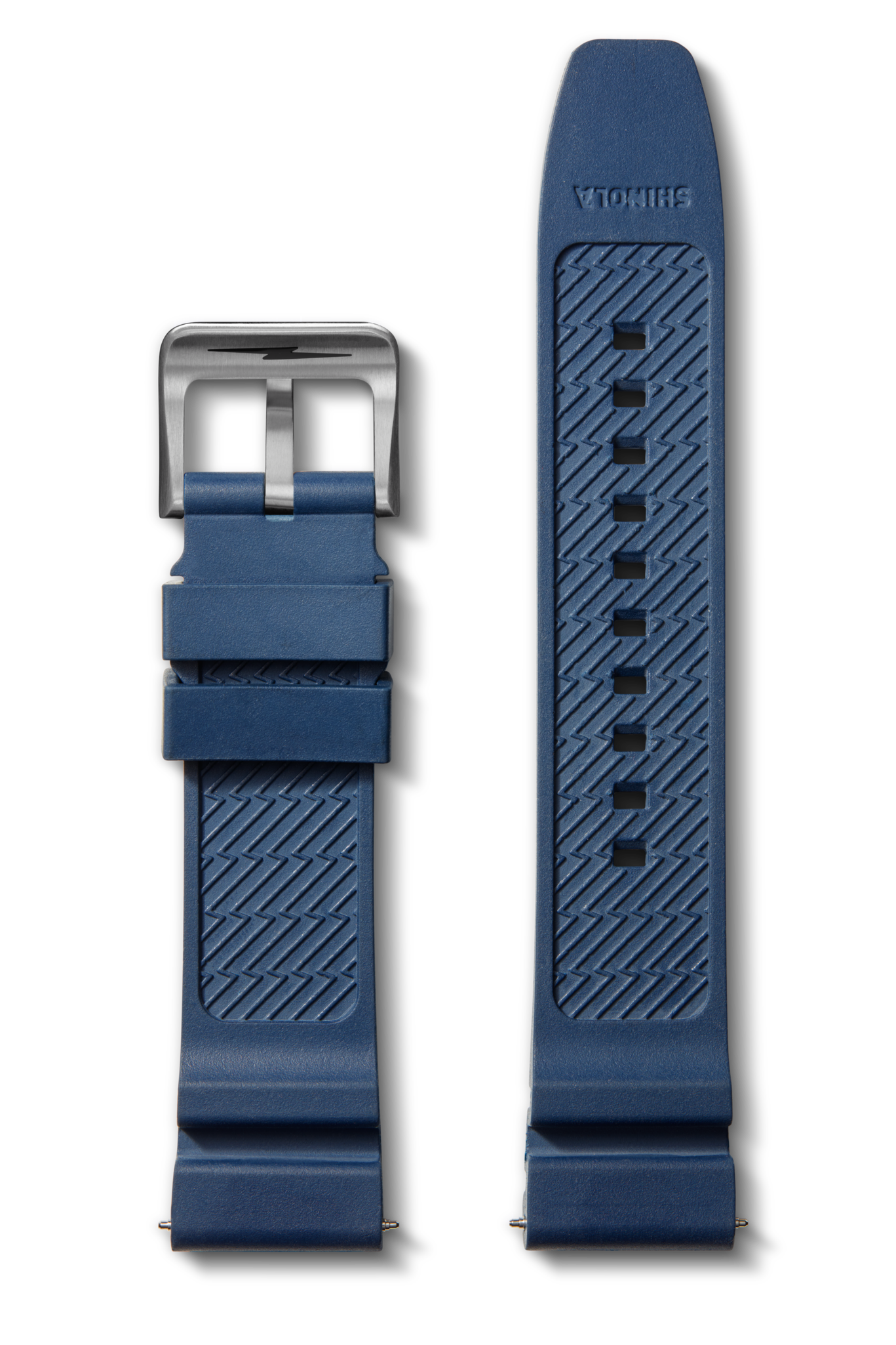 22mm Midnight Blue Expandable Dive Rubber Watch Strap - Midnight Blue - Image 2