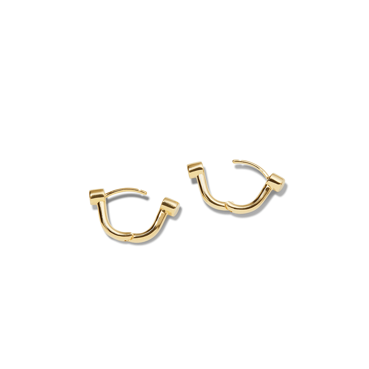 Diamond Bike Lock Huggie Earrings - Yellow Gold - Image 8