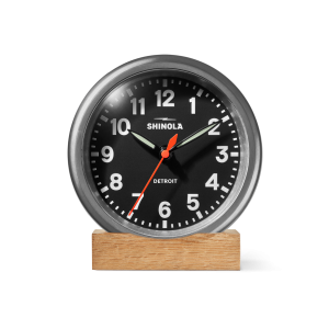 6 Runwell Clock - Tumbled Zinc/Black