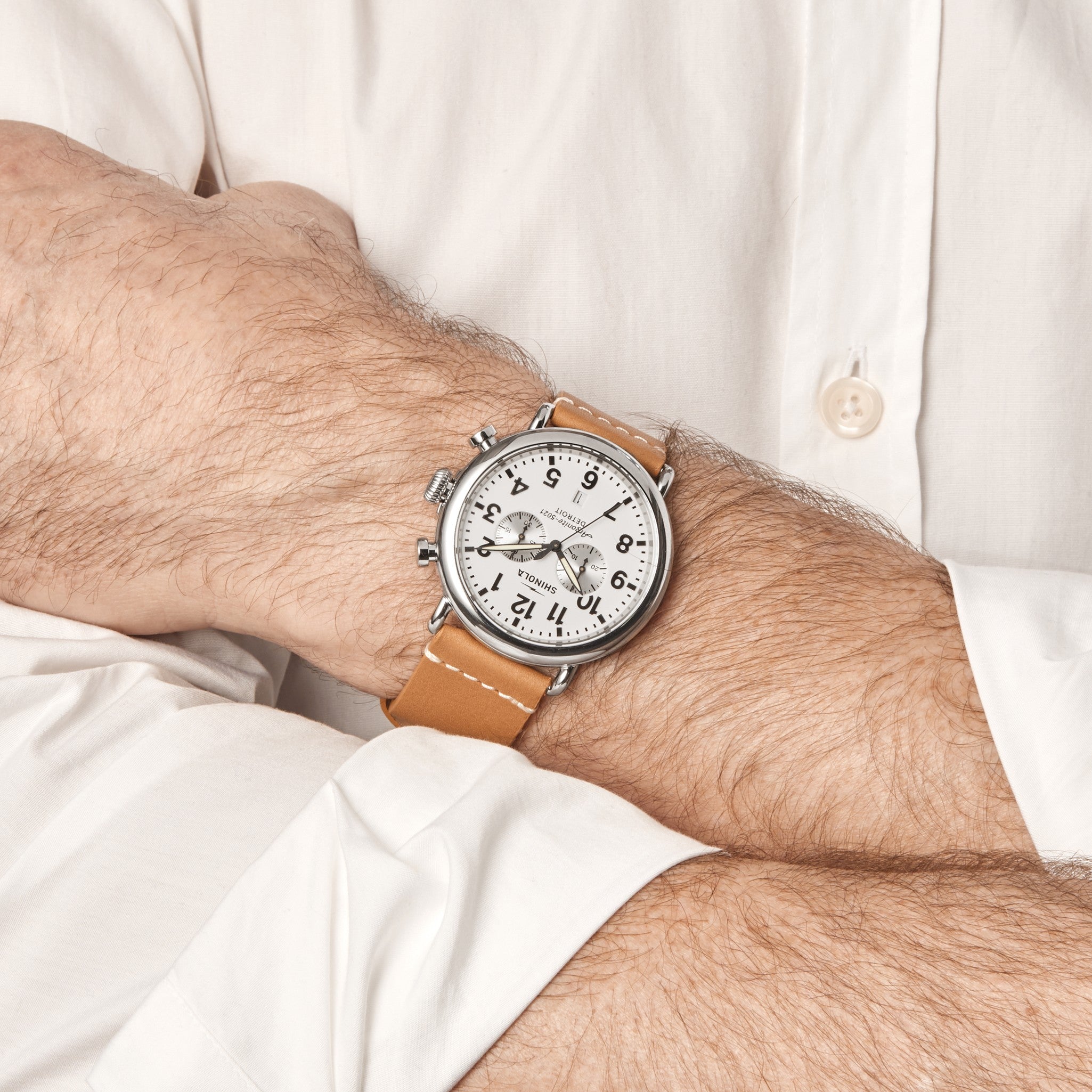 Runwell Chronograph Watch - White - Image 2