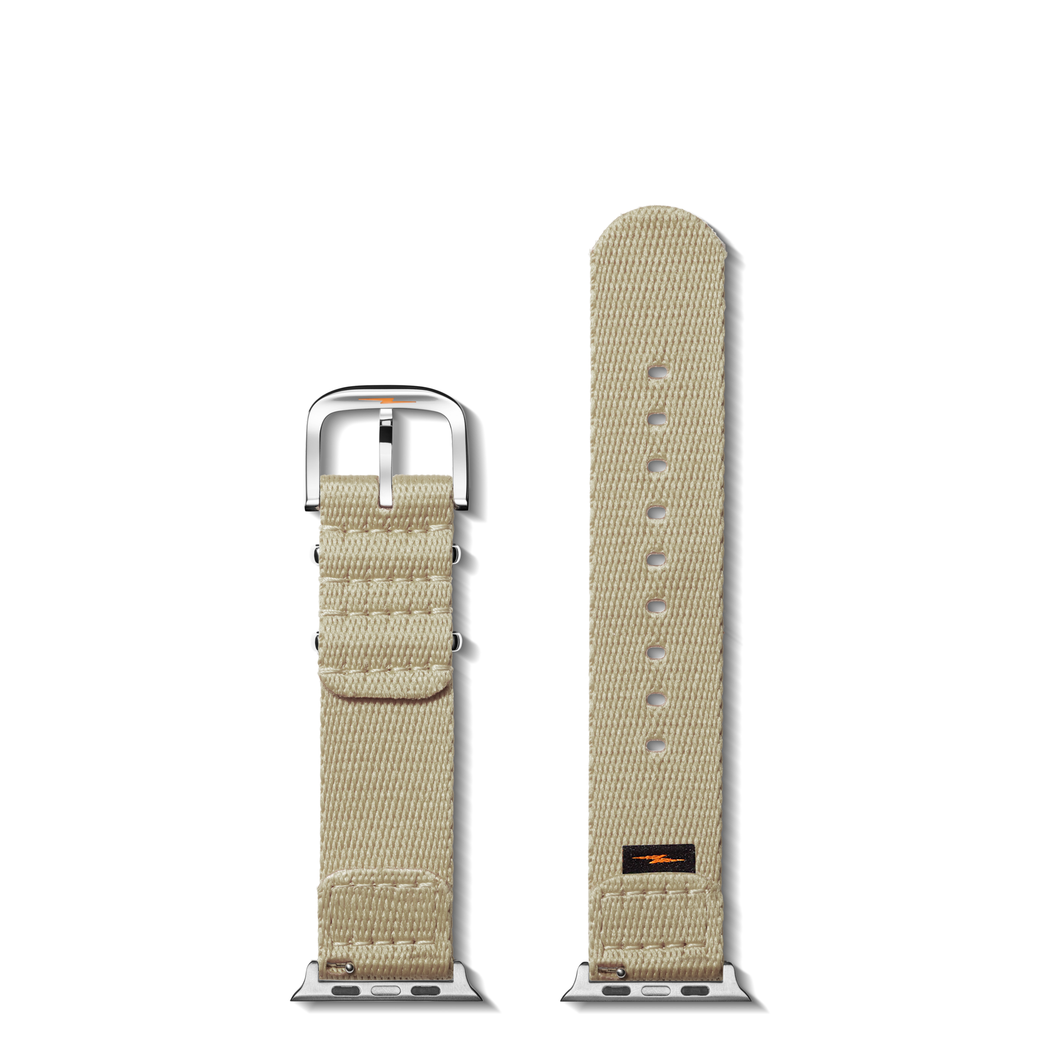 20mm Tan Split Nylon Apple Watch Strap - Tan - Image 2