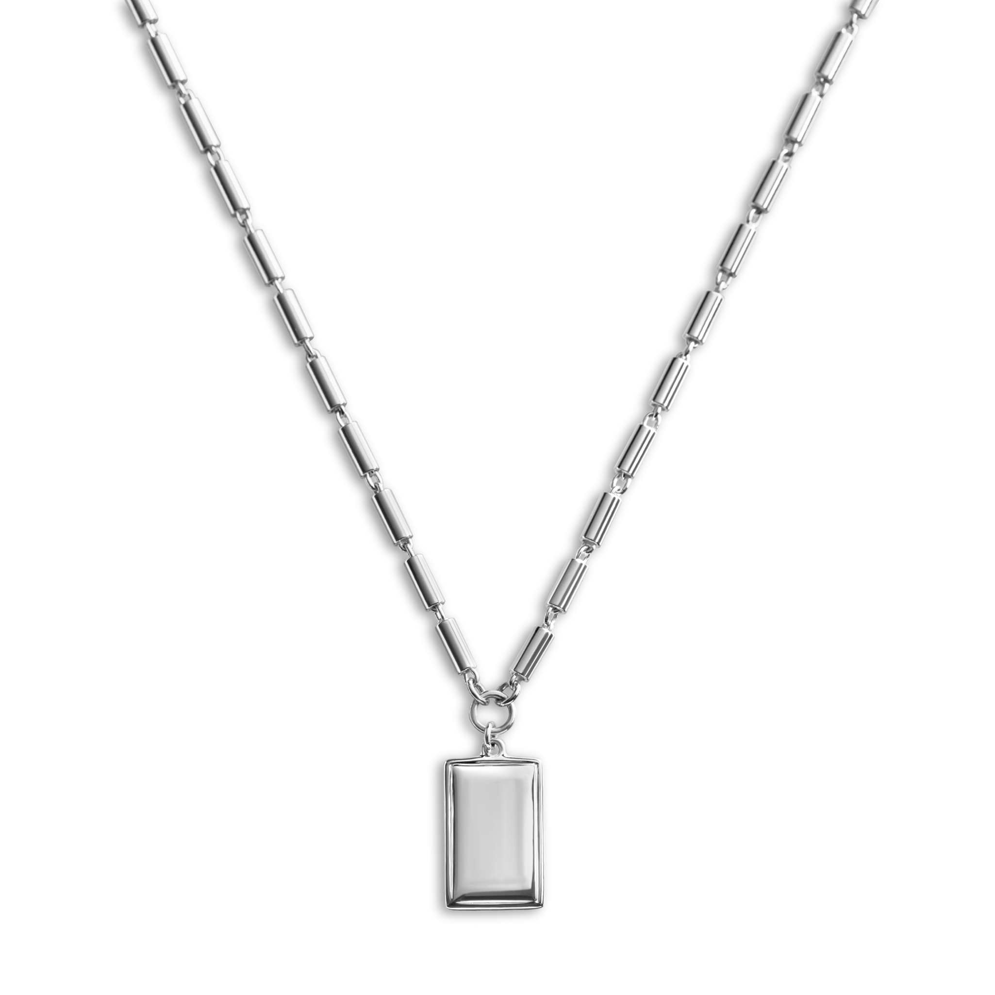Petite Rectangular Tag Necklace - Image 2