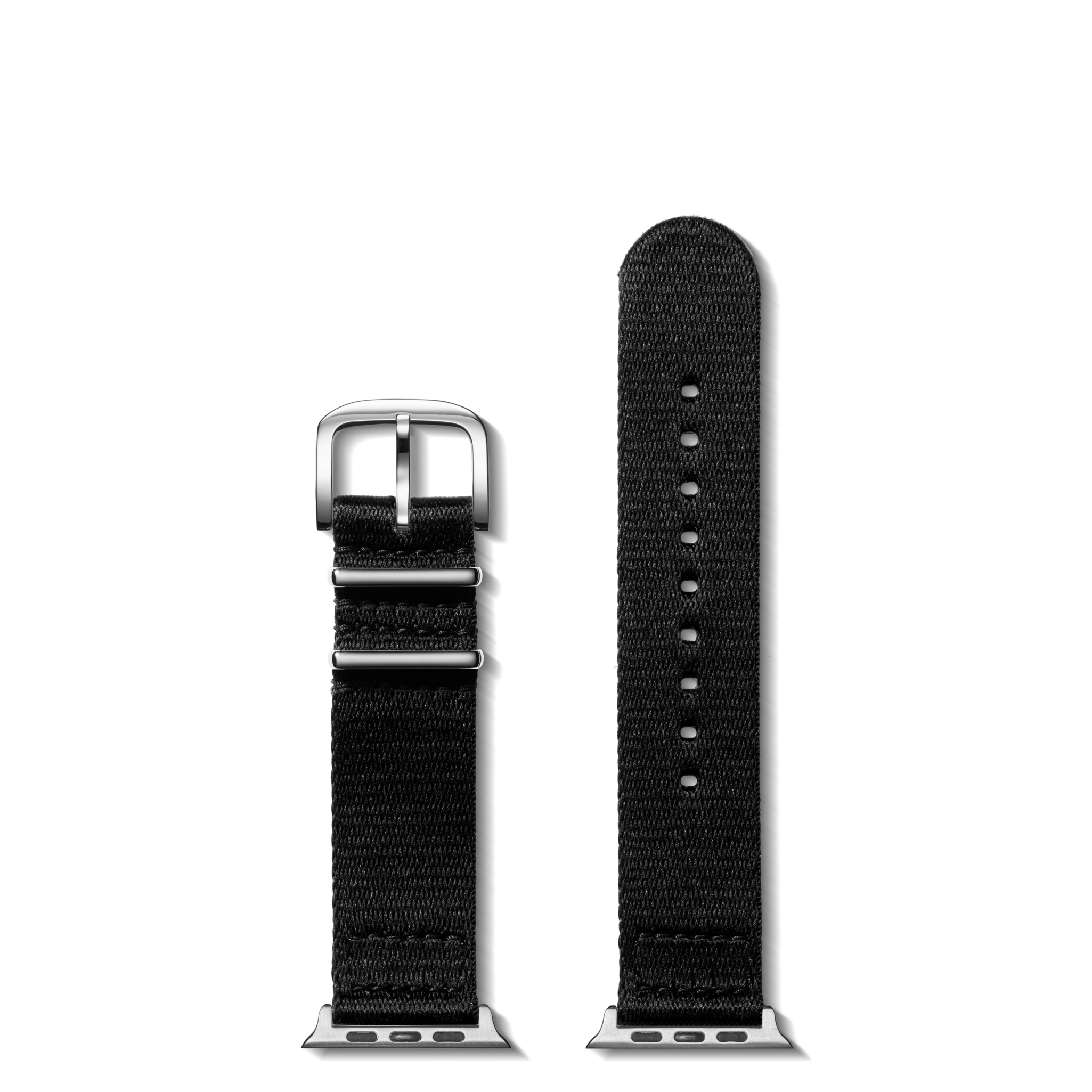 20mm Black Split Nylon Apple Watch Strap - Black