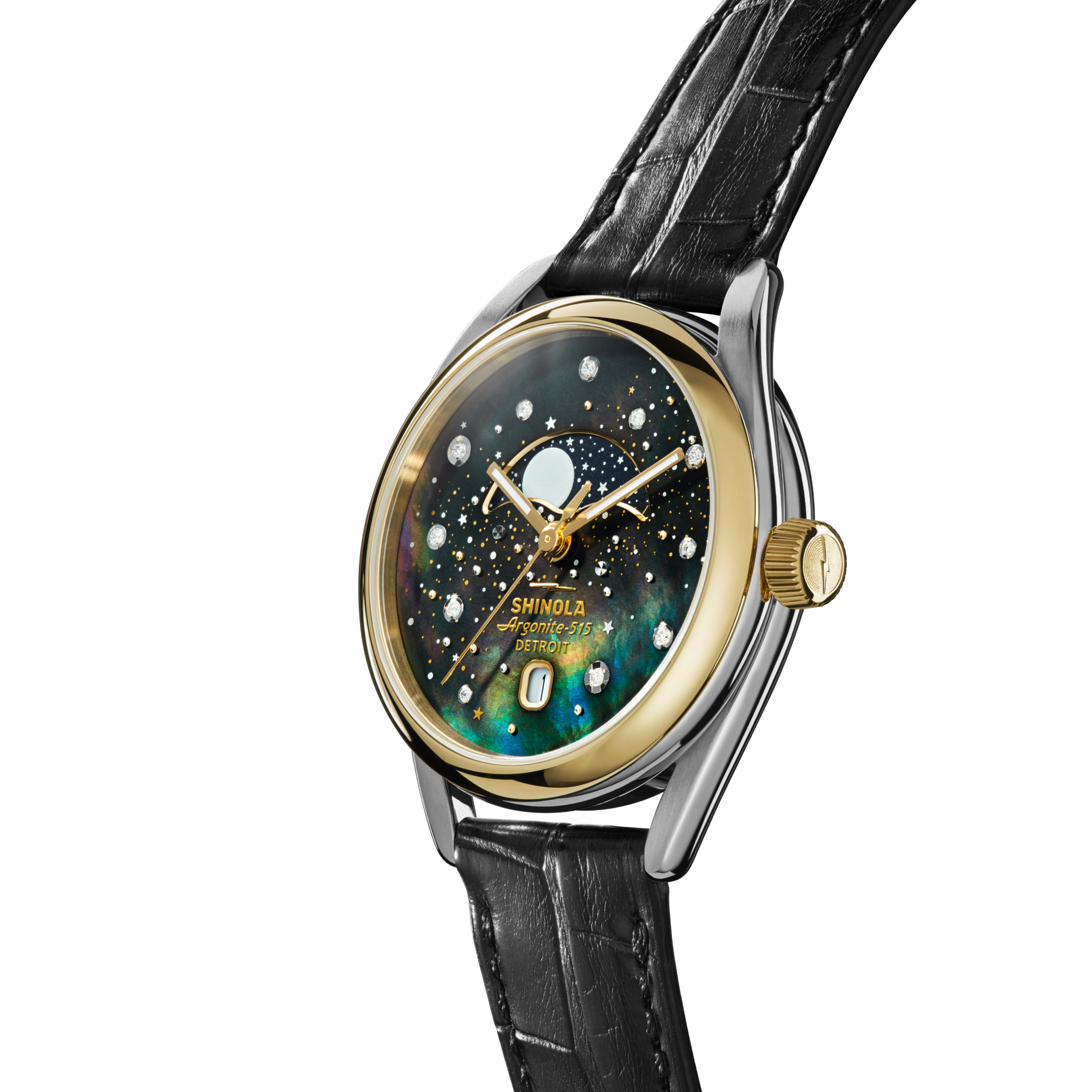 Celestial Derby Watch - Black Mother of Pearl Diamond - Image 4