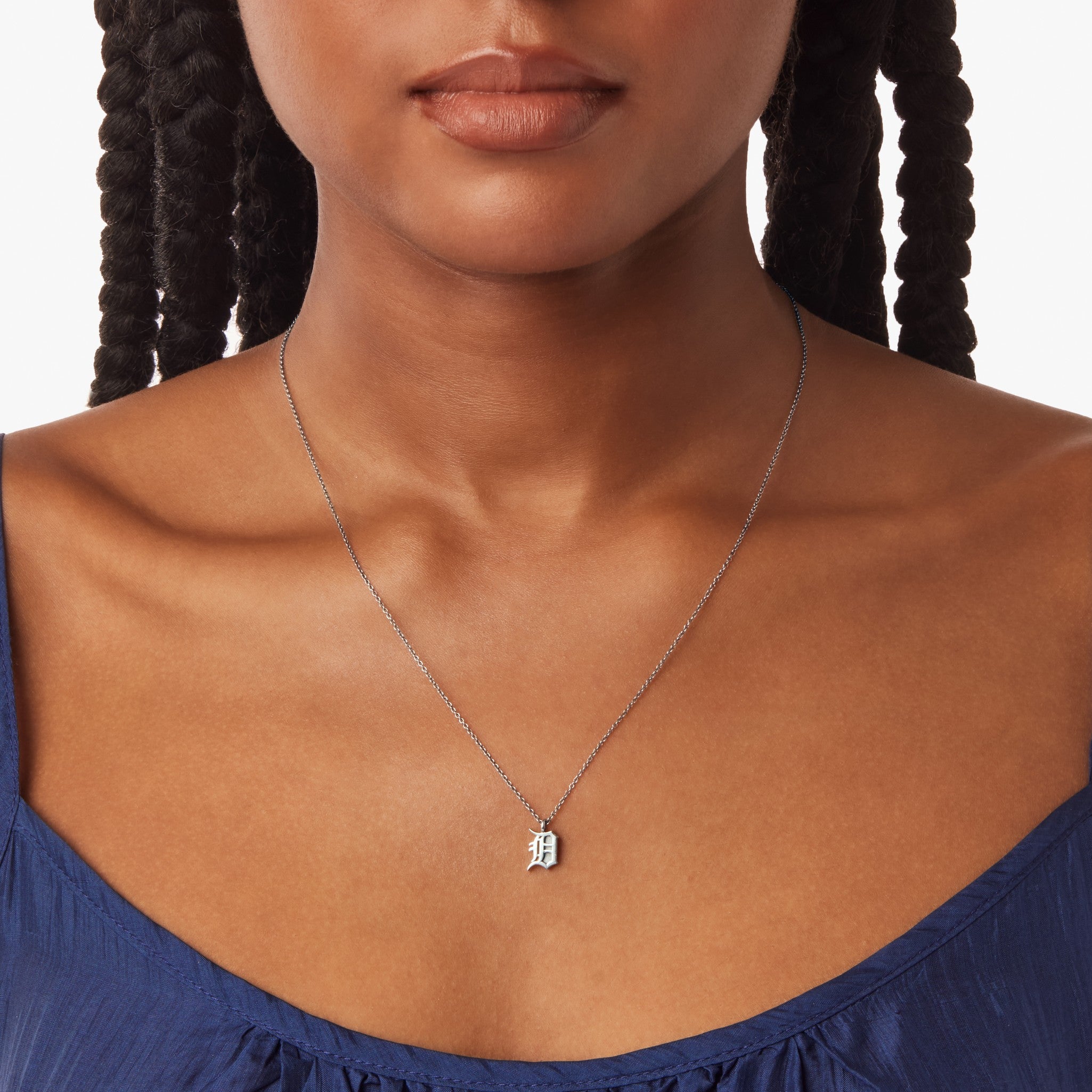 Detroit D Charm Necklace - Sterling Silver - Image 2