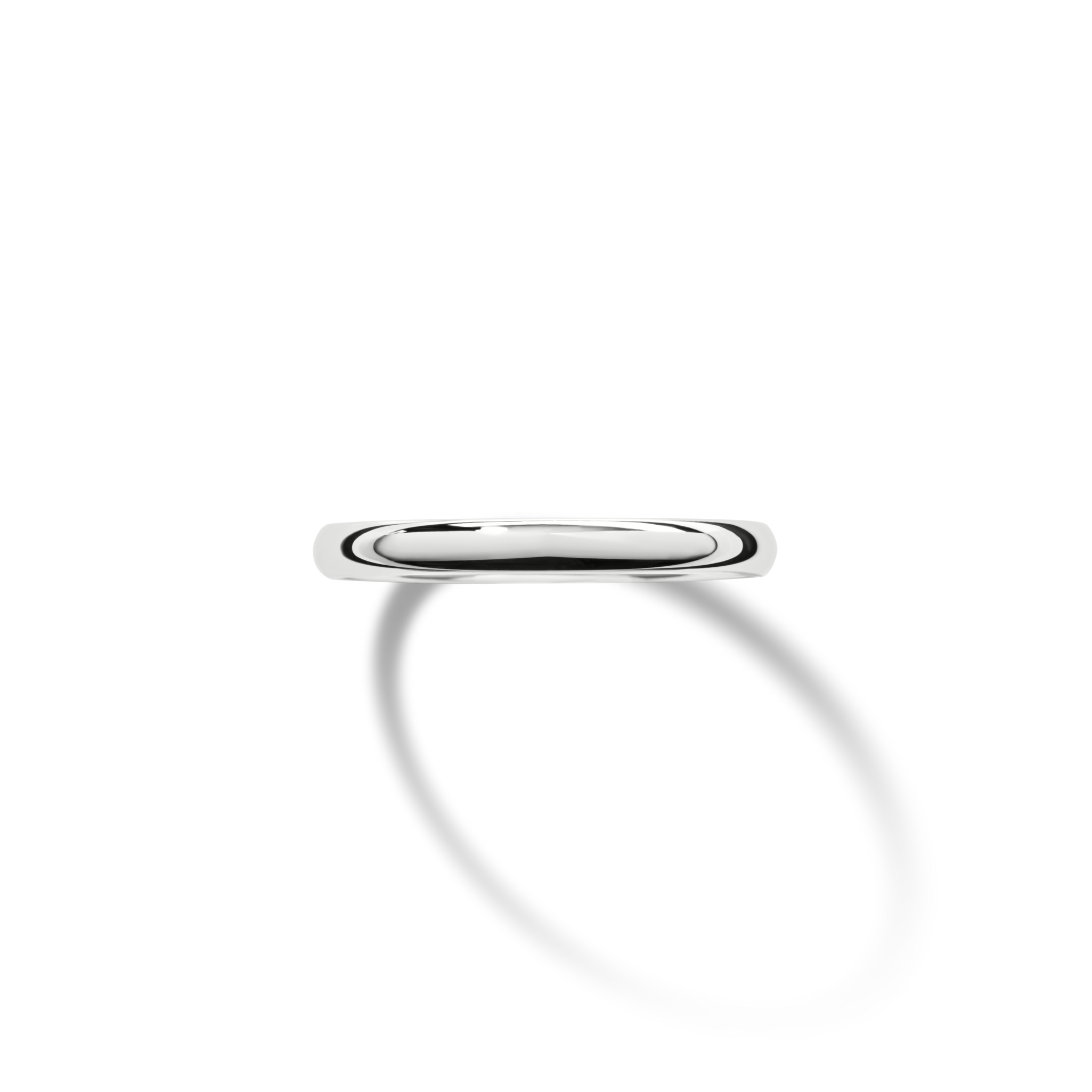 2mm Round White Gold Band - Image 3