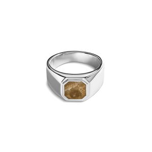 Octagonal Inlay Signet Ring Petoskey