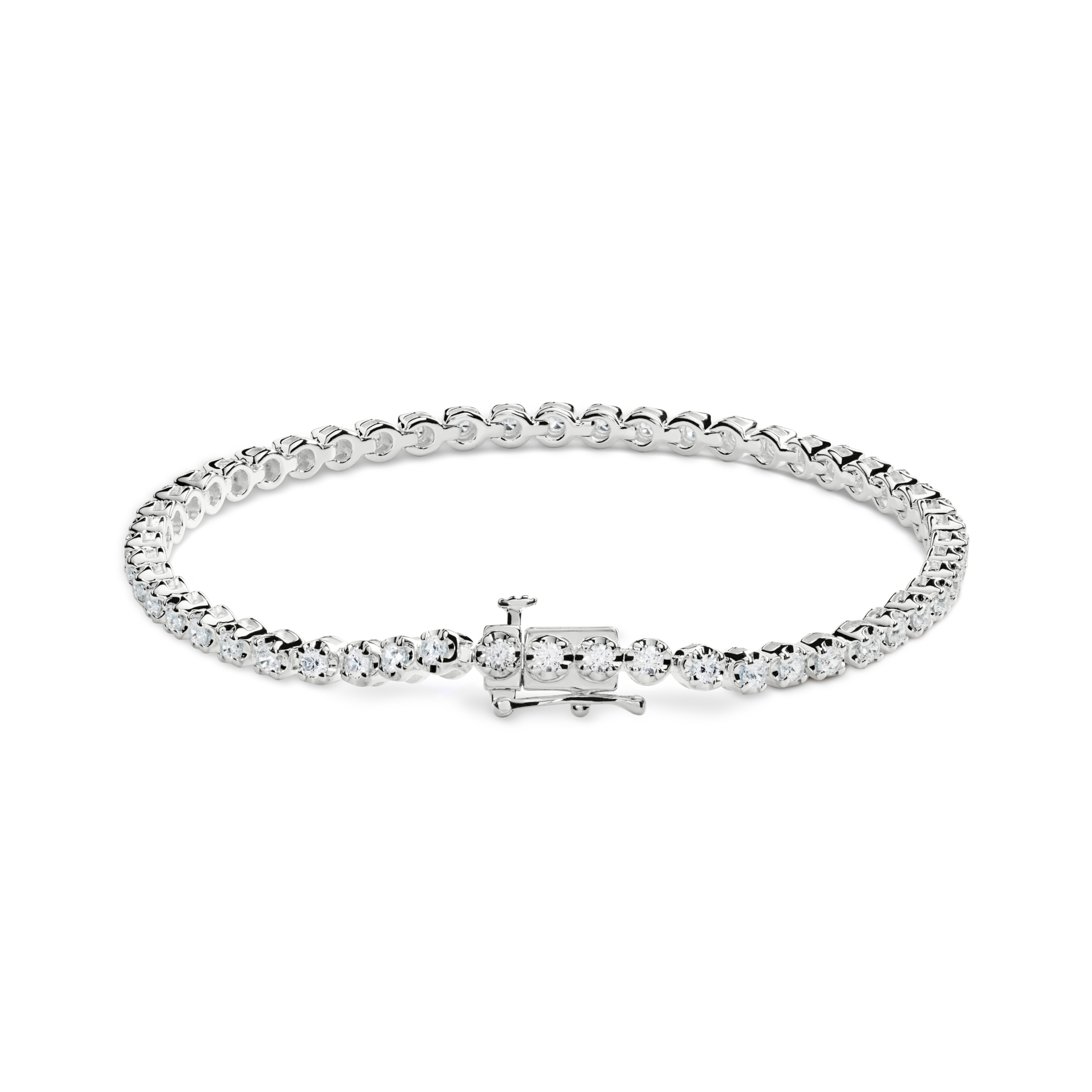 2 Carat 7 Diamond Tennis Bracelet - White Gold - Image 3