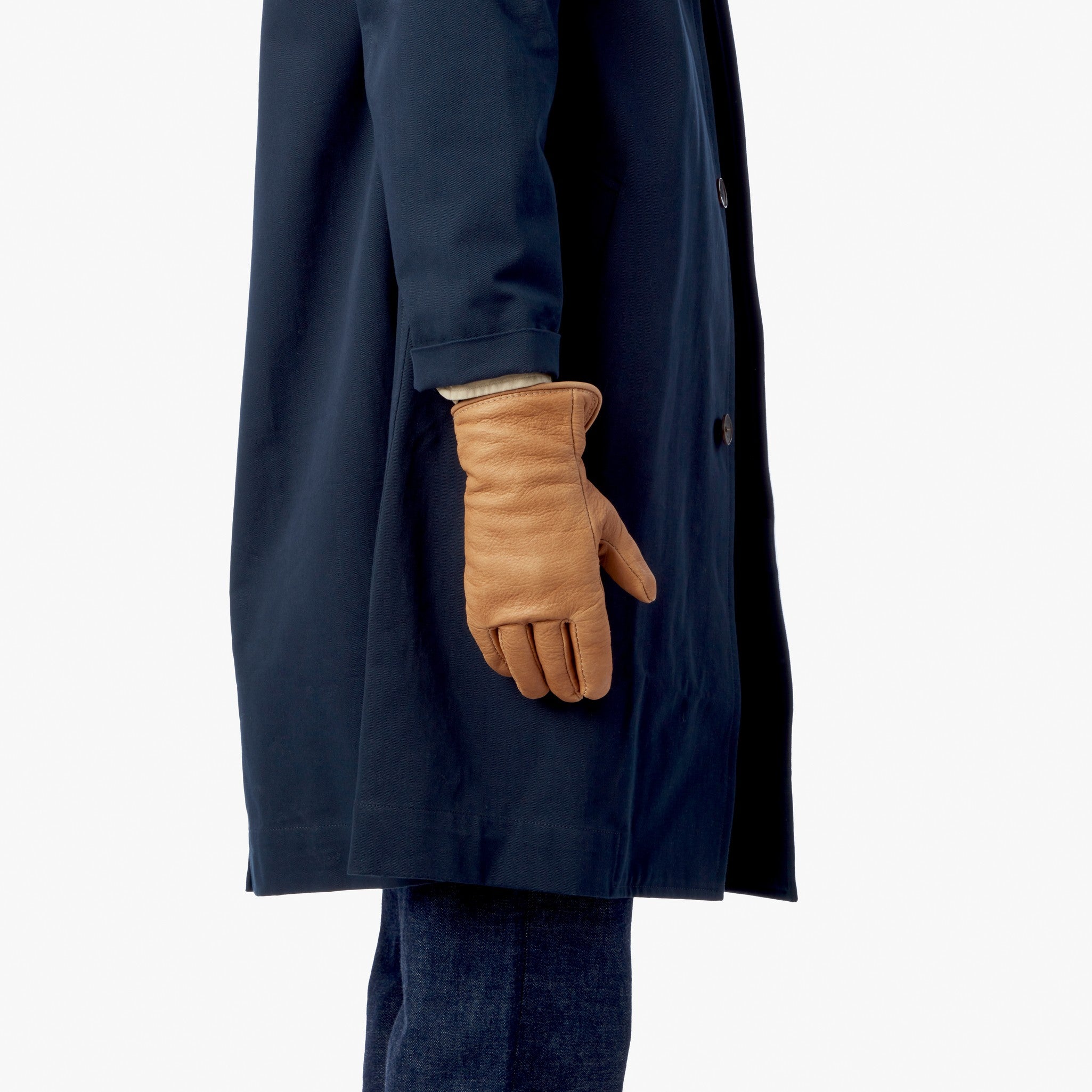 Lined Leather Gloves - Tan - Image 2