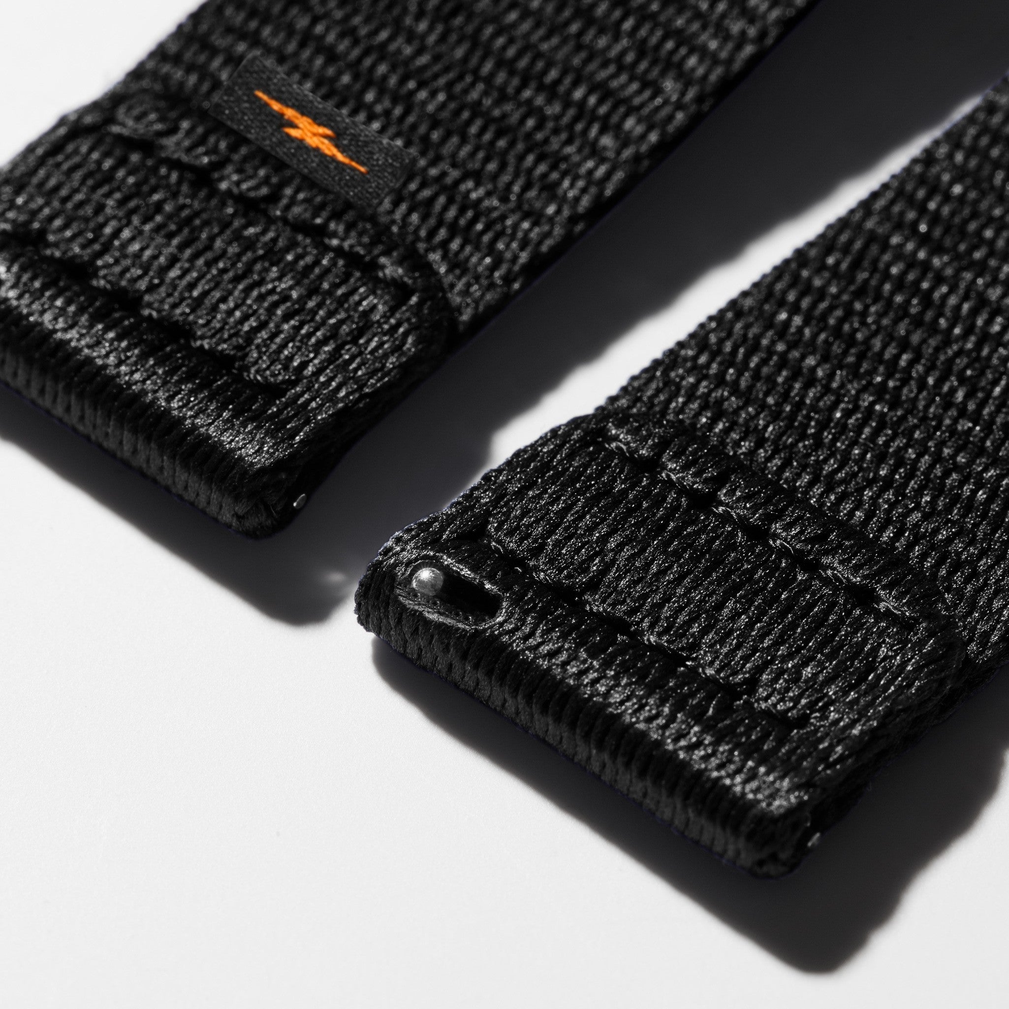 20mm Black Split Nylon Apple Watch Strap - Black - Image 3