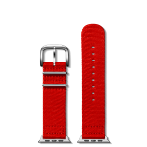 24mm Red Split Nylon Apple Watch Strap - Red