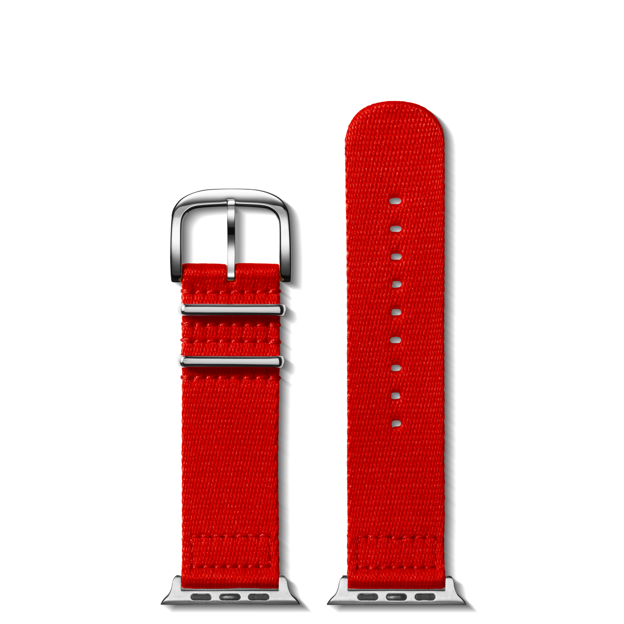 24mm Red Split Nylon Apple Watch Strap - Red