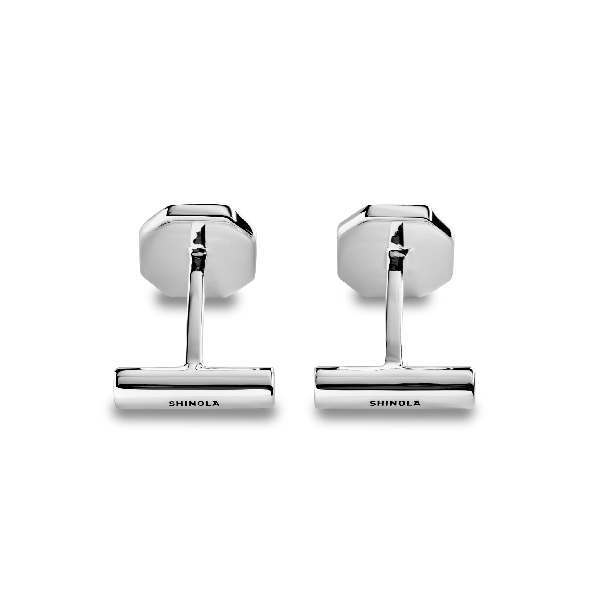 Octagonal Onyx Inlay Cufflinks - Image 2