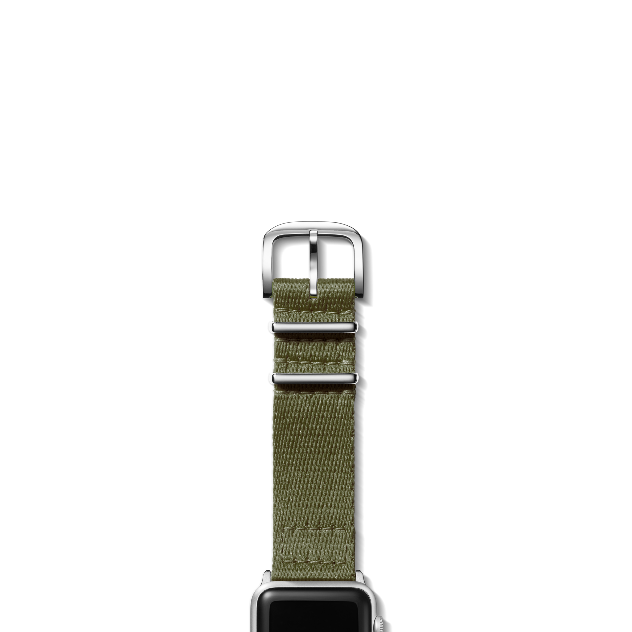 20mm Khaki Split Nylon Apple Watch Strap - Khaki - Image 4