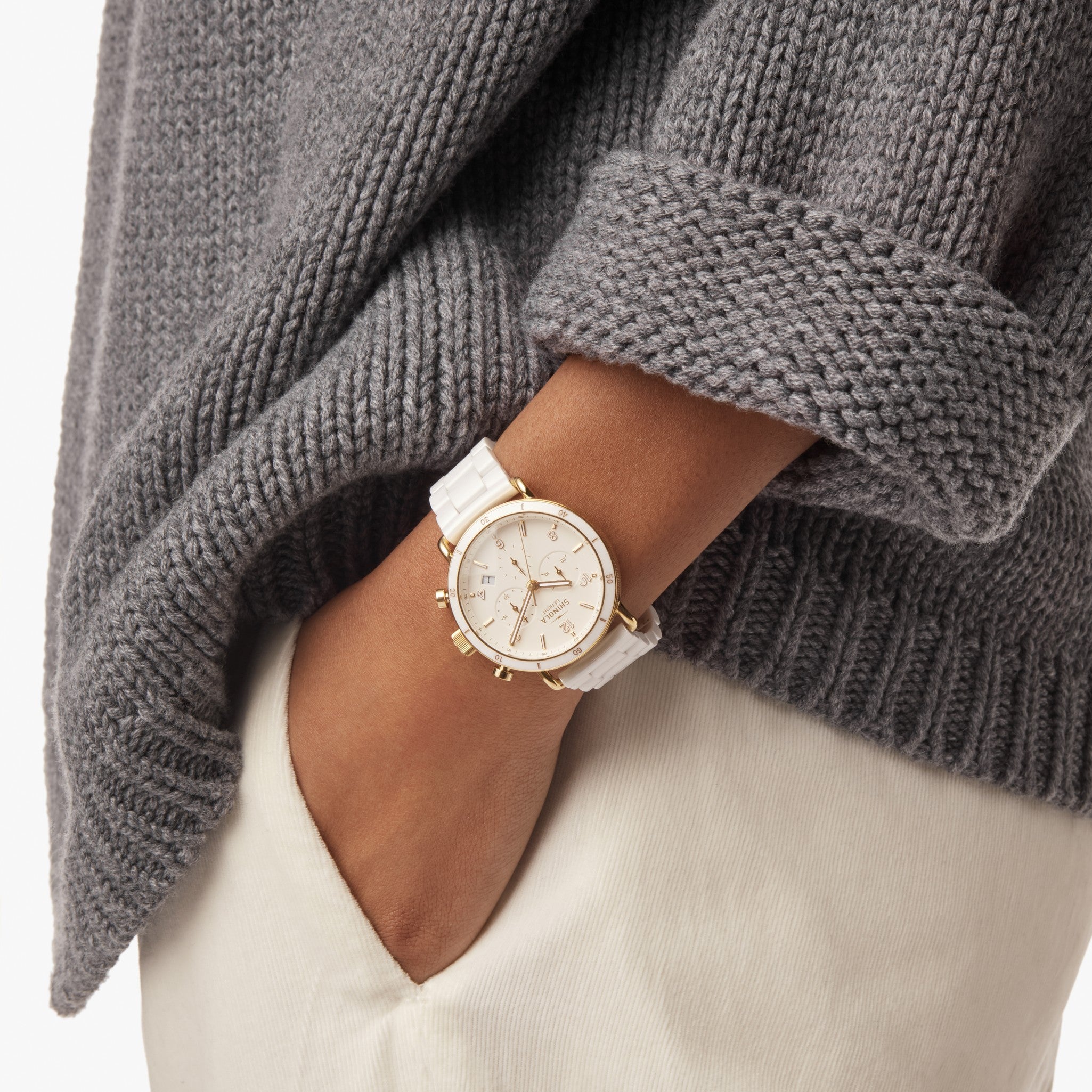Canfield Sport Chronograph Watch - Soft White - Image 2