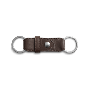 Leather Valet Key Fob - Dark Brown
