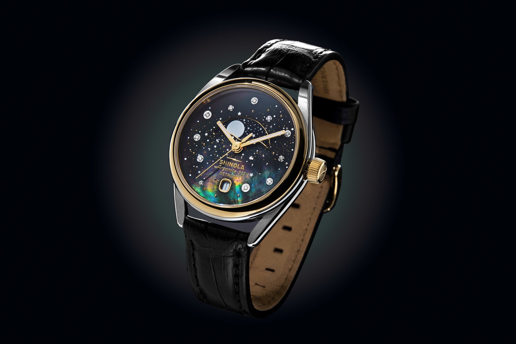 Celestial Derby Watch - Black Mother of Pearl Diamond - Image 2
