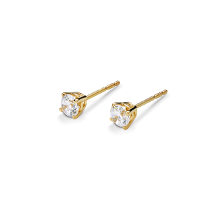 1/2 Carat Round Diamond Studs - Yellow Gold