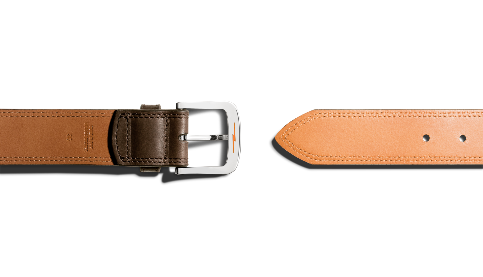1 1/2 Double Stitch Belt - Deep Brown - Image 2