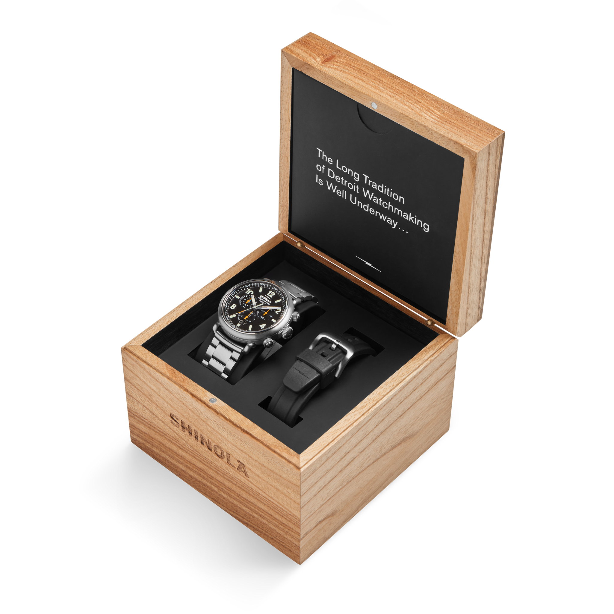 Runwell Chronograph West Wind Watch Gift Set with Additional Strap - Black - Image 5