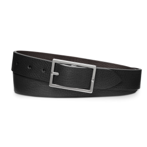1 1/4 Reversible Rectangle Buckle Belt - Black