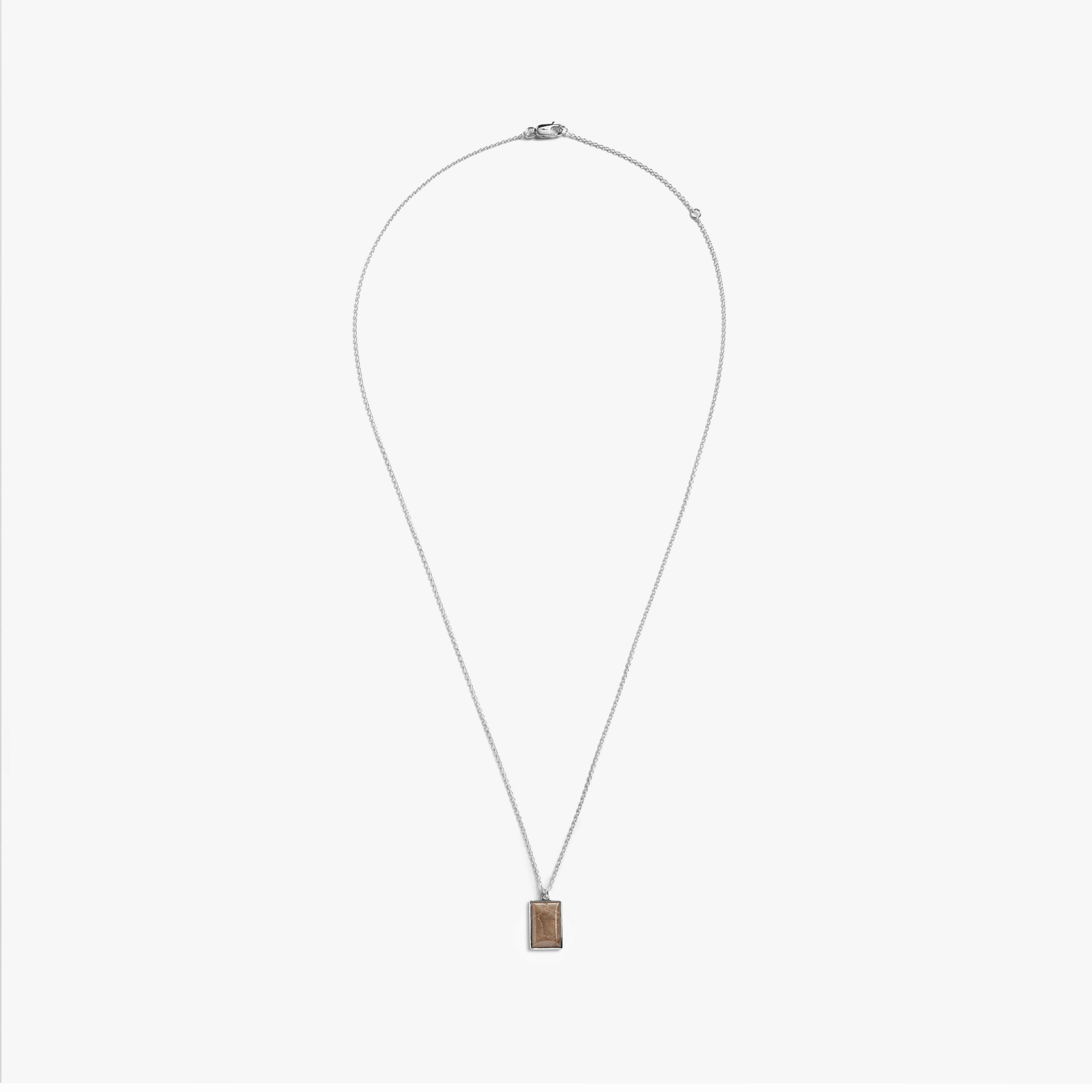 Rectangular Petoskey Stone Pendant Necklace - Image 2