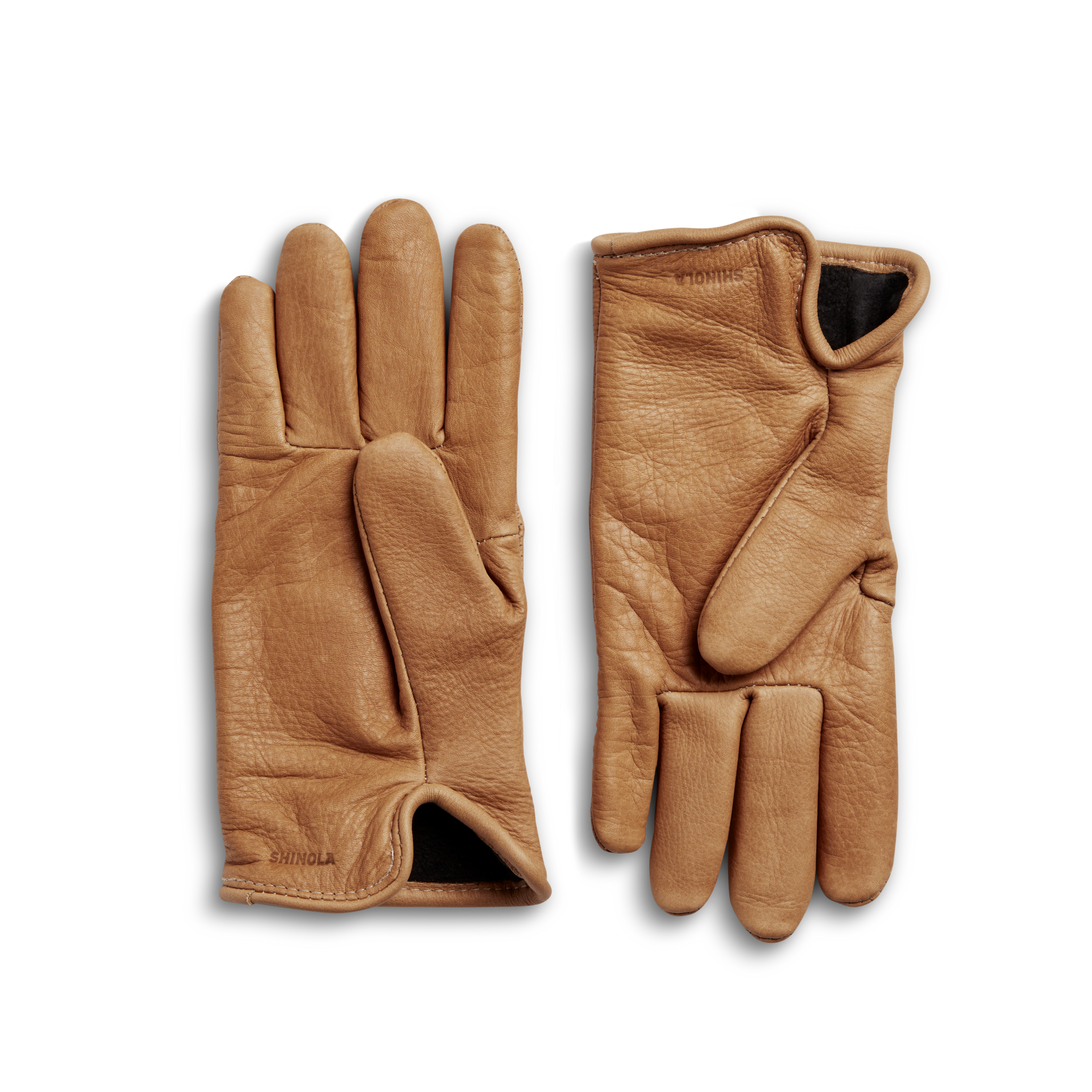 Lined Leather Gloves - Black - Image 4