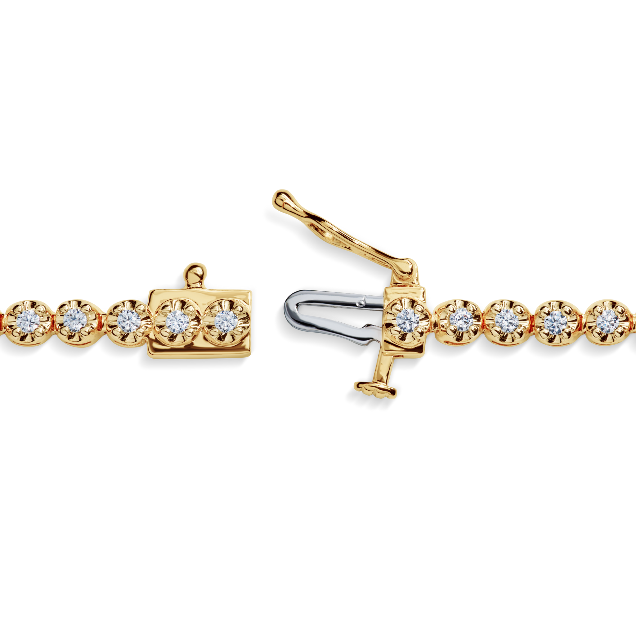 1 Carat 7 Diamond Tennis Bracelet - Yellow Gold - Image 3