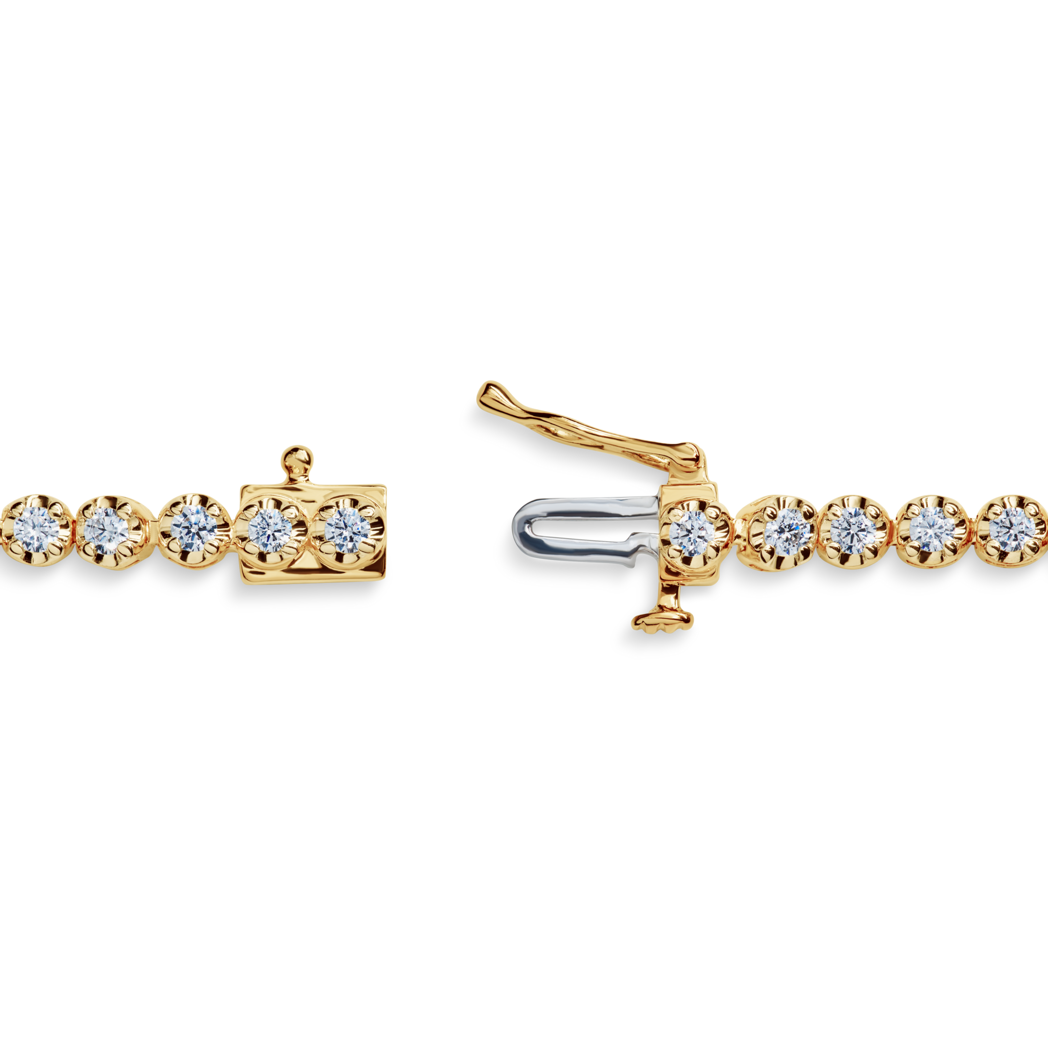 2 Carat 7 Diamond Tennis Bracelet - Yellow Gold - Image 4