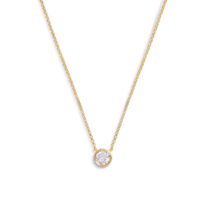 1 Carat Round Diamond Necklace - Yellow Gold