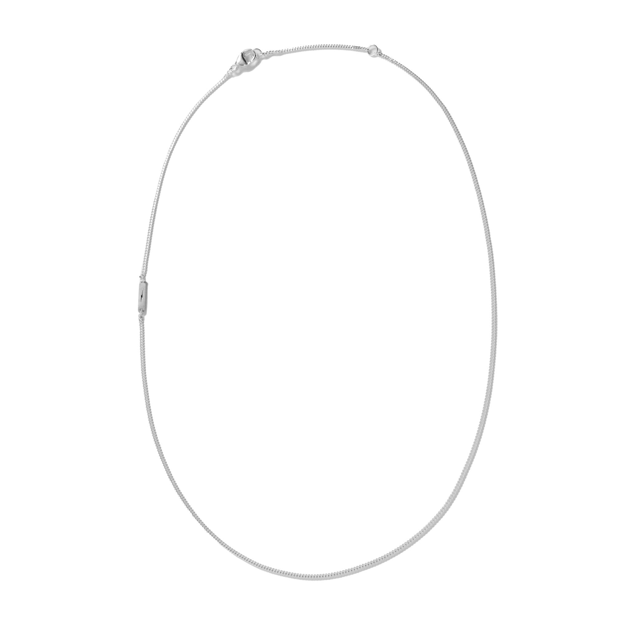 Simple Curb Chain Necklace - Sterling Silver - Image 3