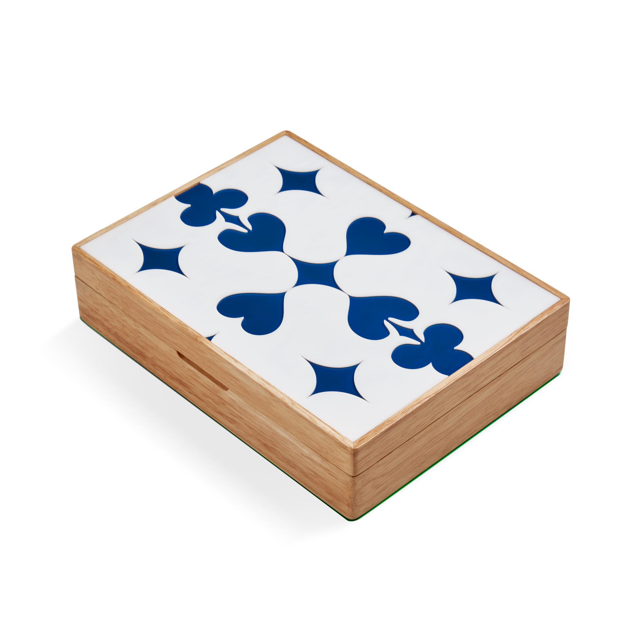 Lacquered Wood Poker Set - Cream / Blue - Image 6