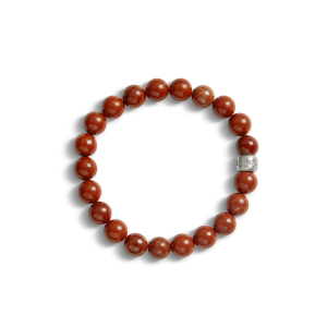 8mm Beaded Red Jasper Bracelet - Red Jasper