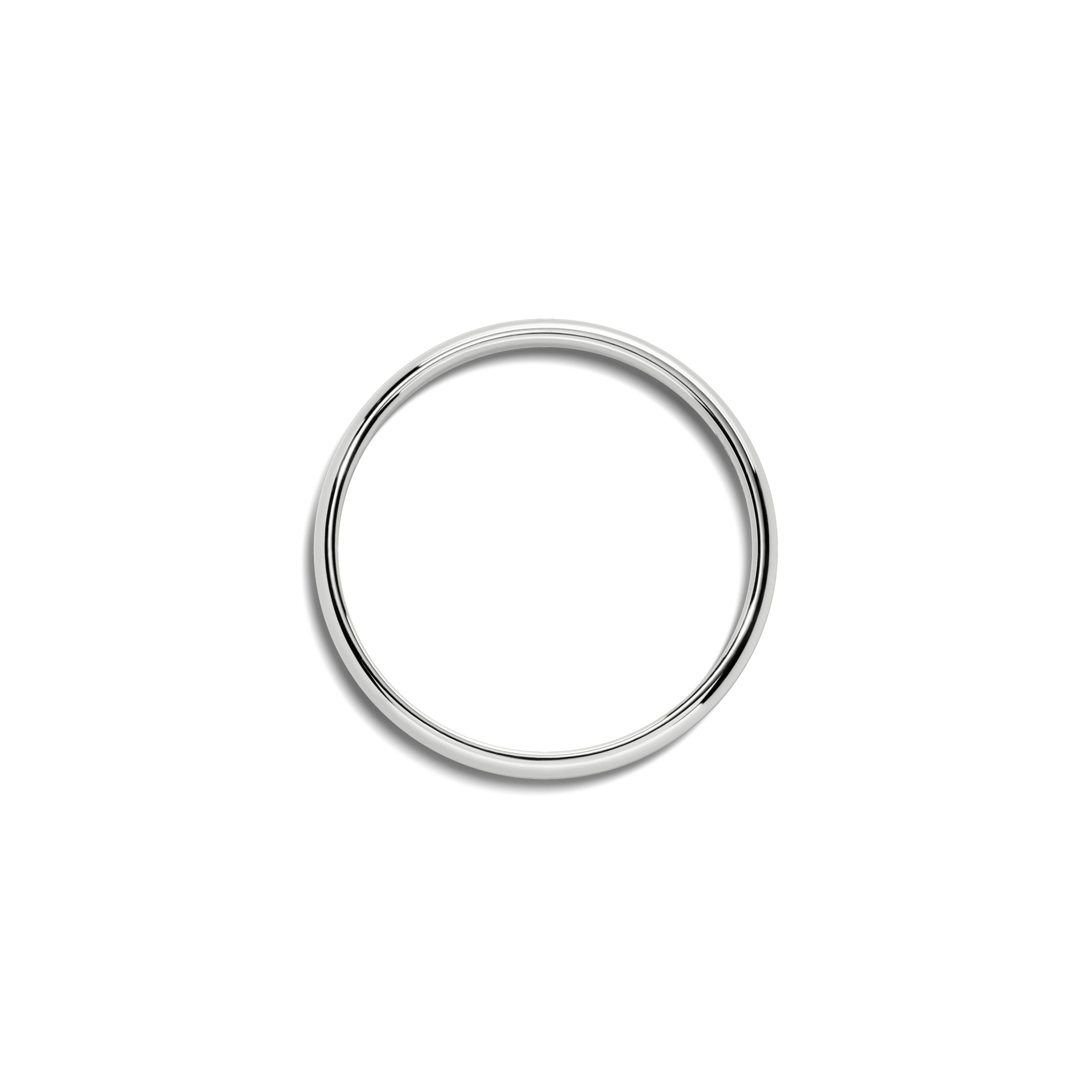 2mm Round White Gold Band - Image 2