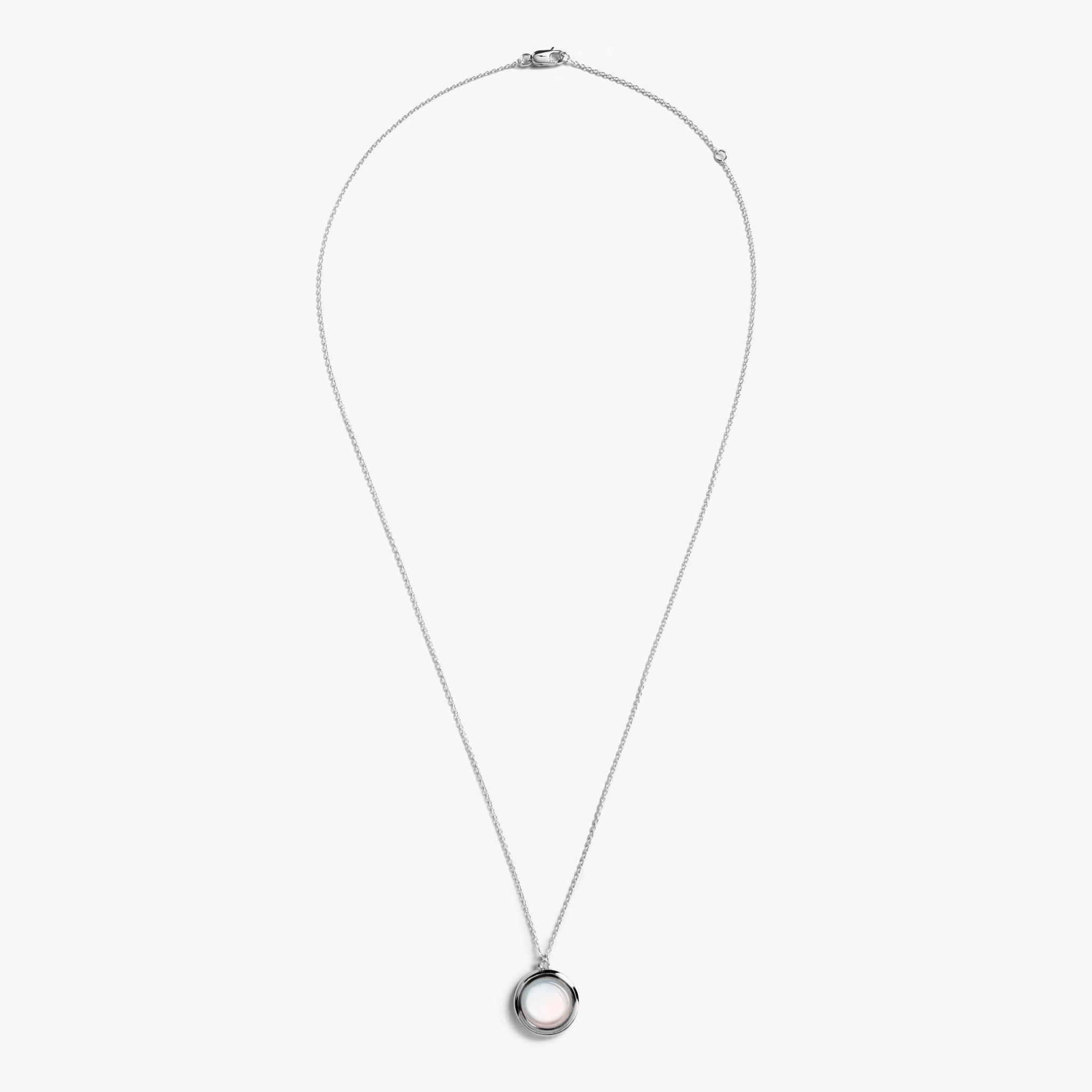 Heirloom Mother of Pearl Pendant Necklace - Sterling Silver - Image 9