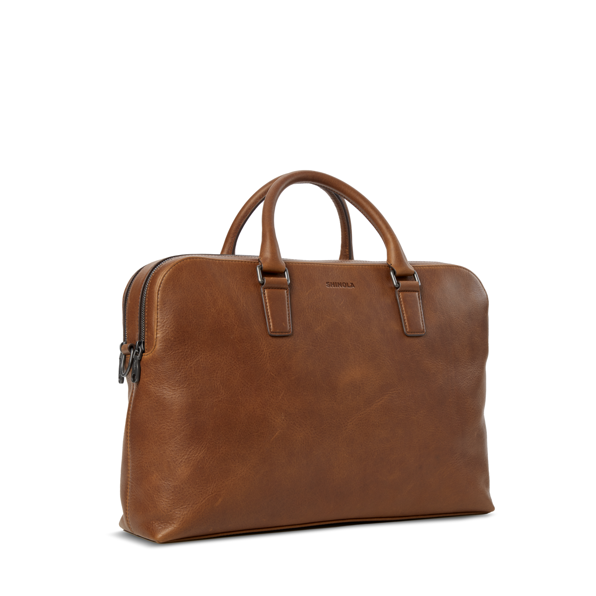 Double Zip Briefcase - Medium Brown - Image 7