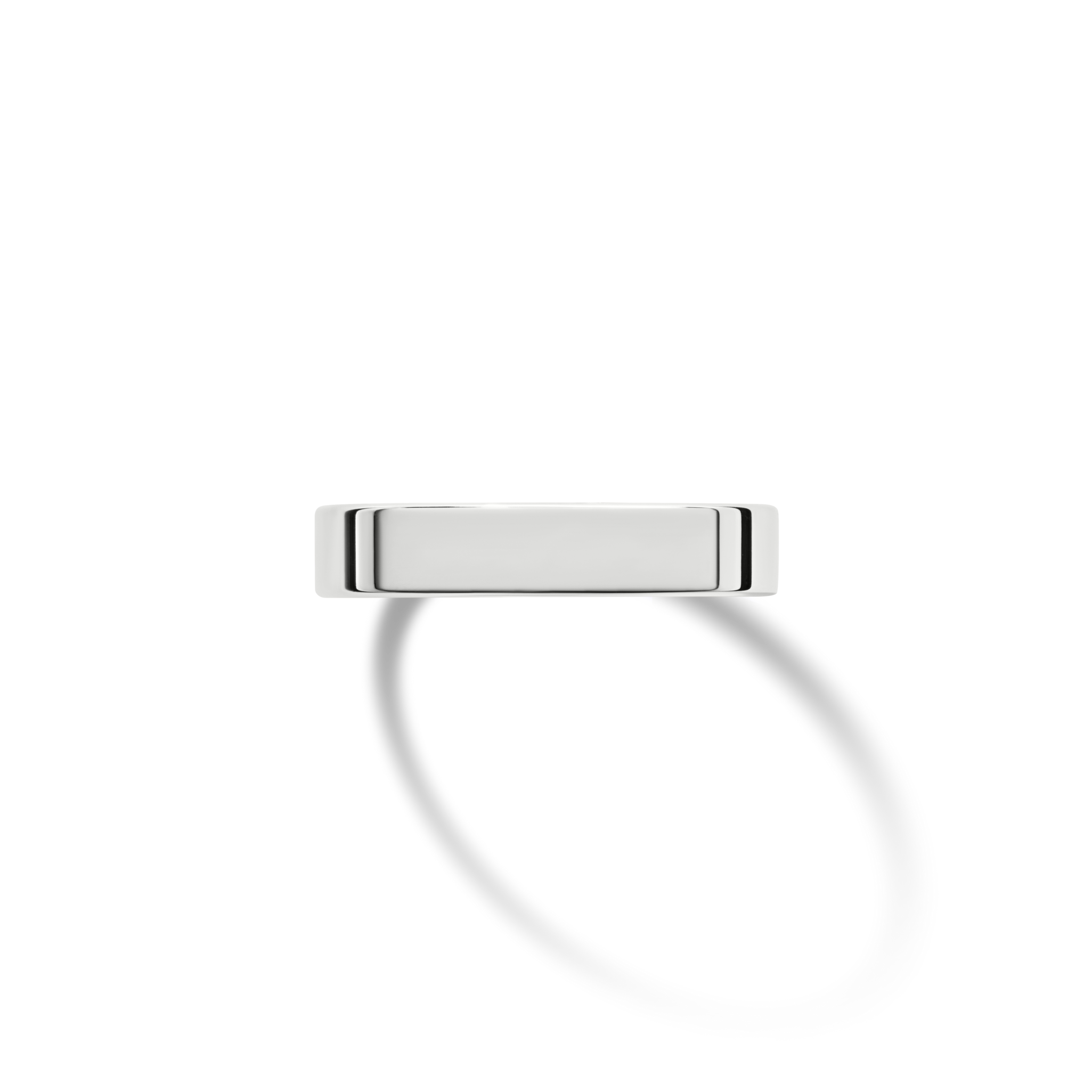 4mm Flat White Gold Band - Image 3