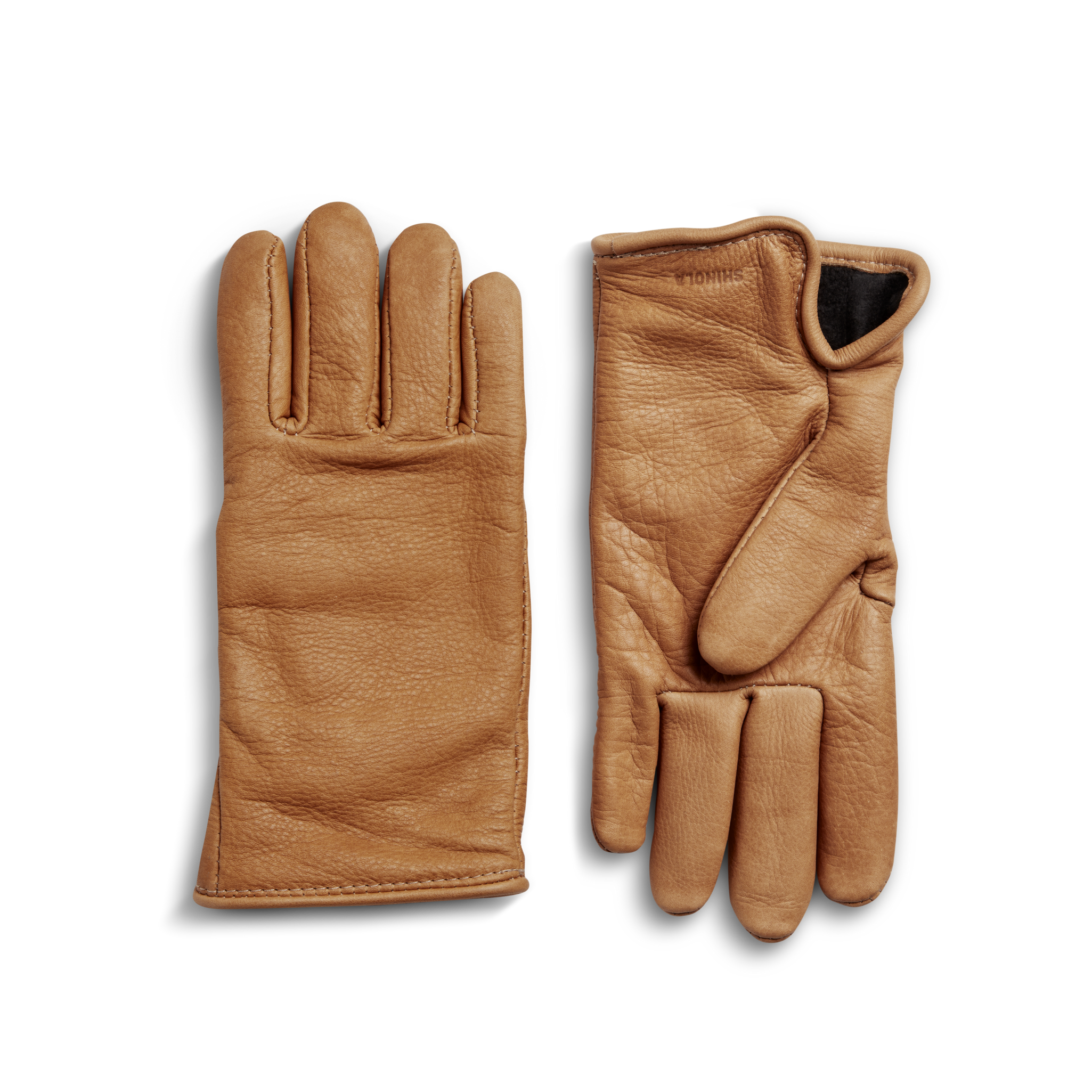 Lined Leather Gloves - Black - Image 5