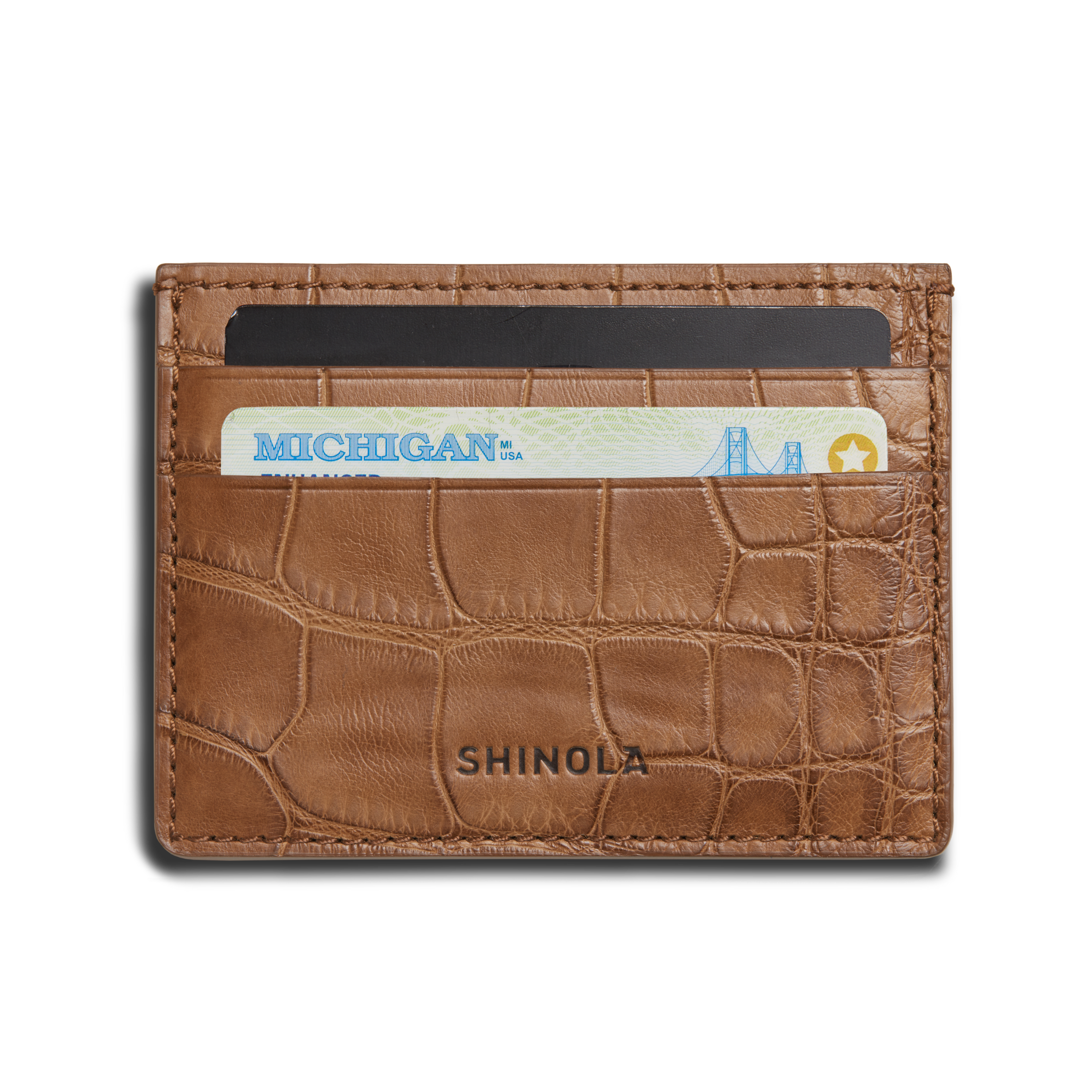 5 Pocket Card Case - Tan Alligator - Image 3