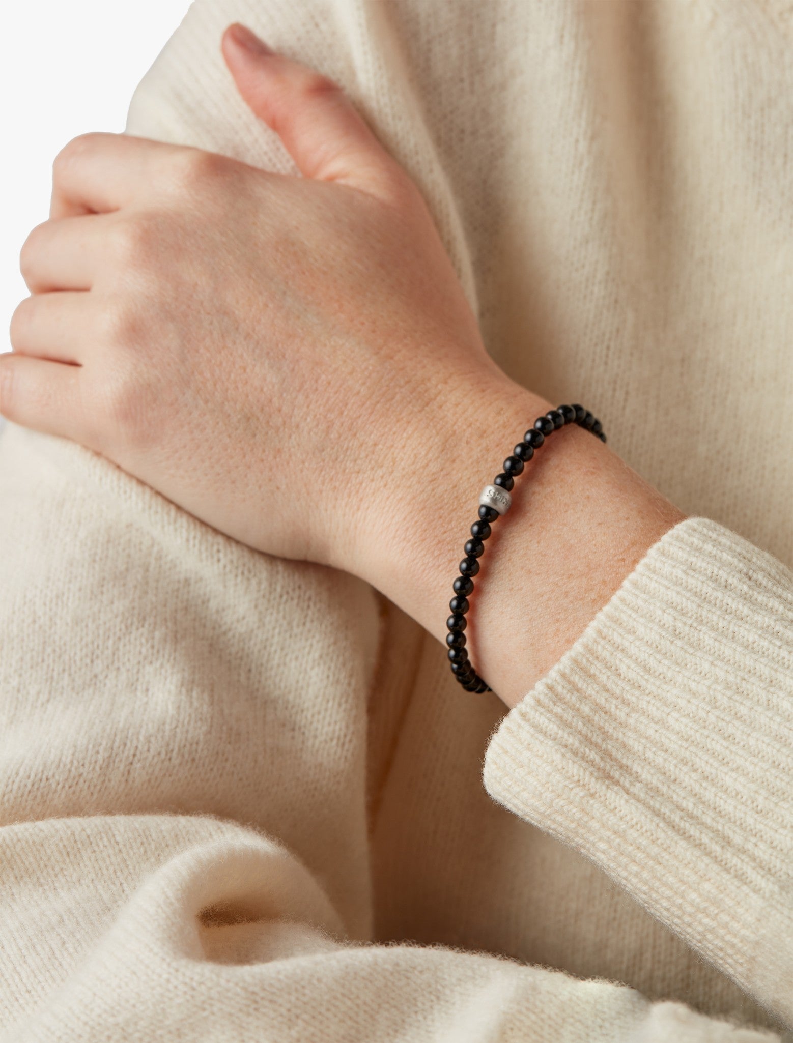 4mm Beaded Onyx Bracelet - Onyx - Image 2