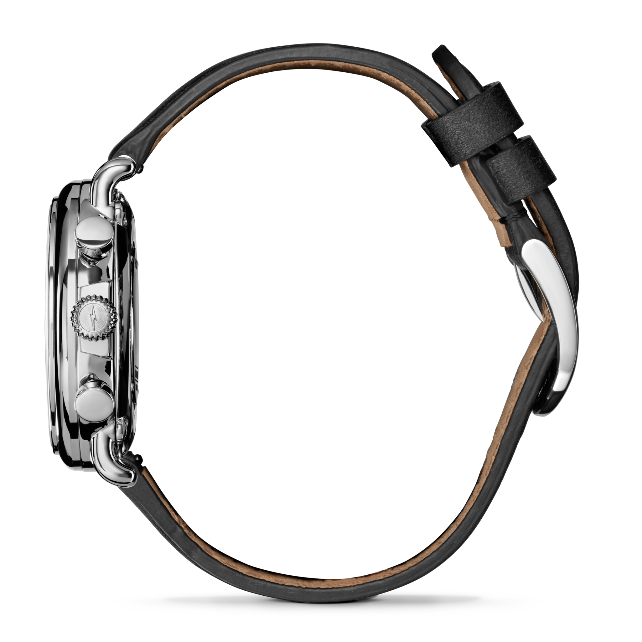 Runwell Chronograph Watch - Black Leather Strap - Image 5