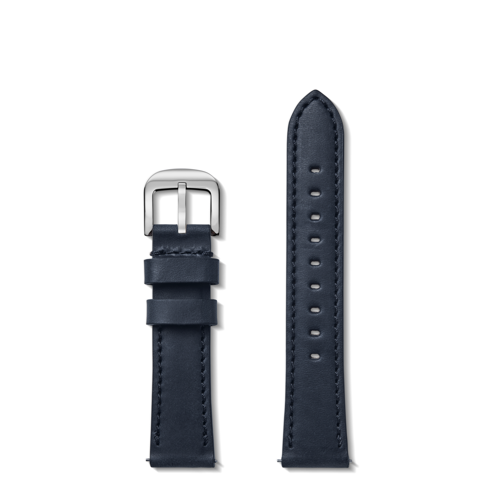 20mm Navy Leather Watch Strap - Navy