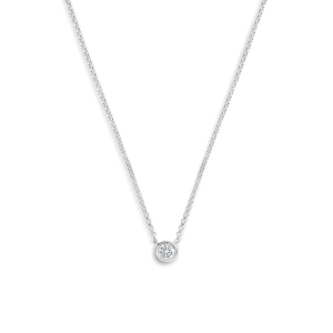 1/4 Carat Round Diamond Necklace - White Gold